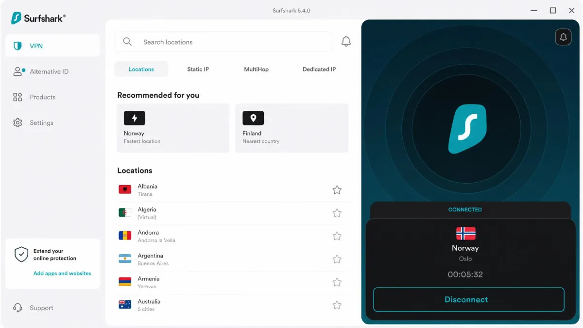 Surfshark screenshot