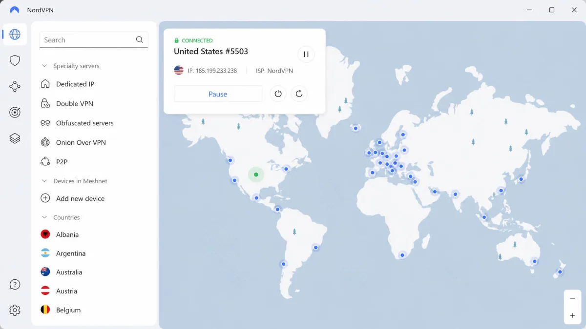 NordVPN screenshot