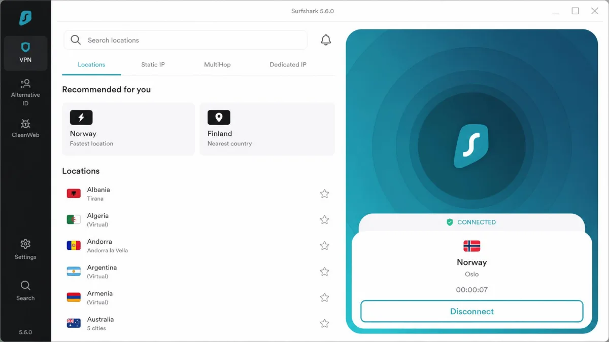 Surfshark screenshot