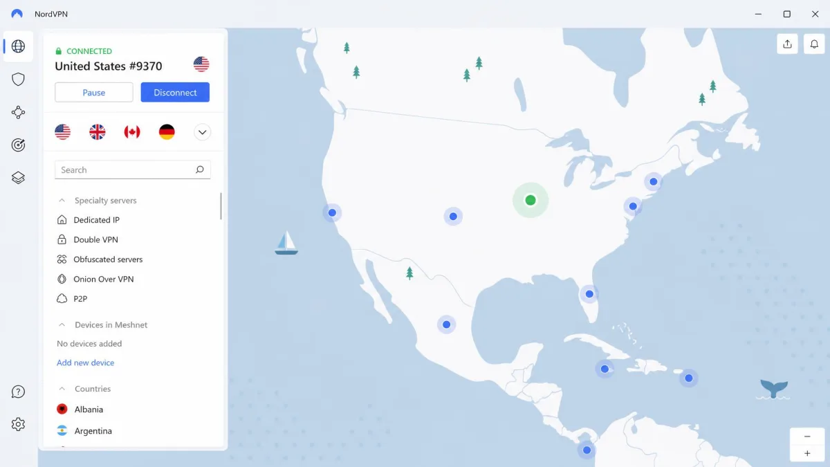 NordVPN screenshot
