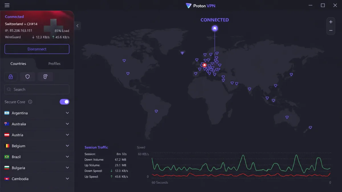 Proton VPN screenshot