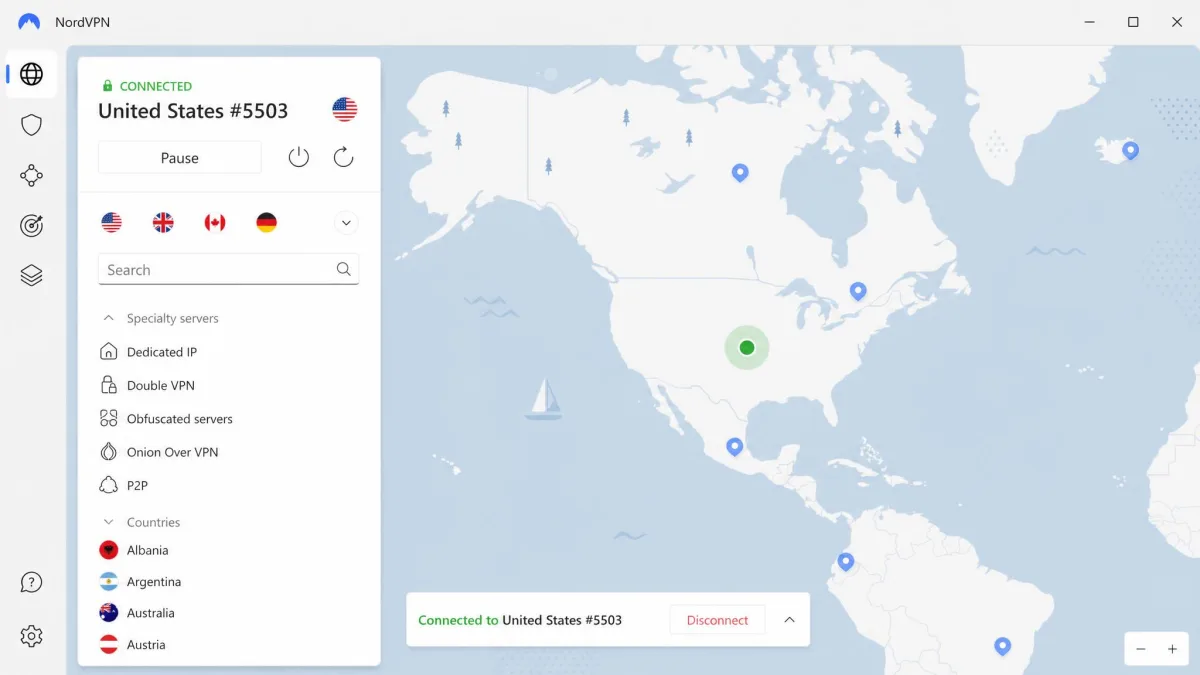 NordVPN screenshot