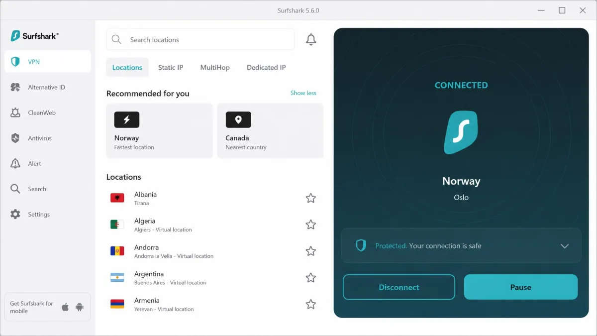 Surfshark screenshot
