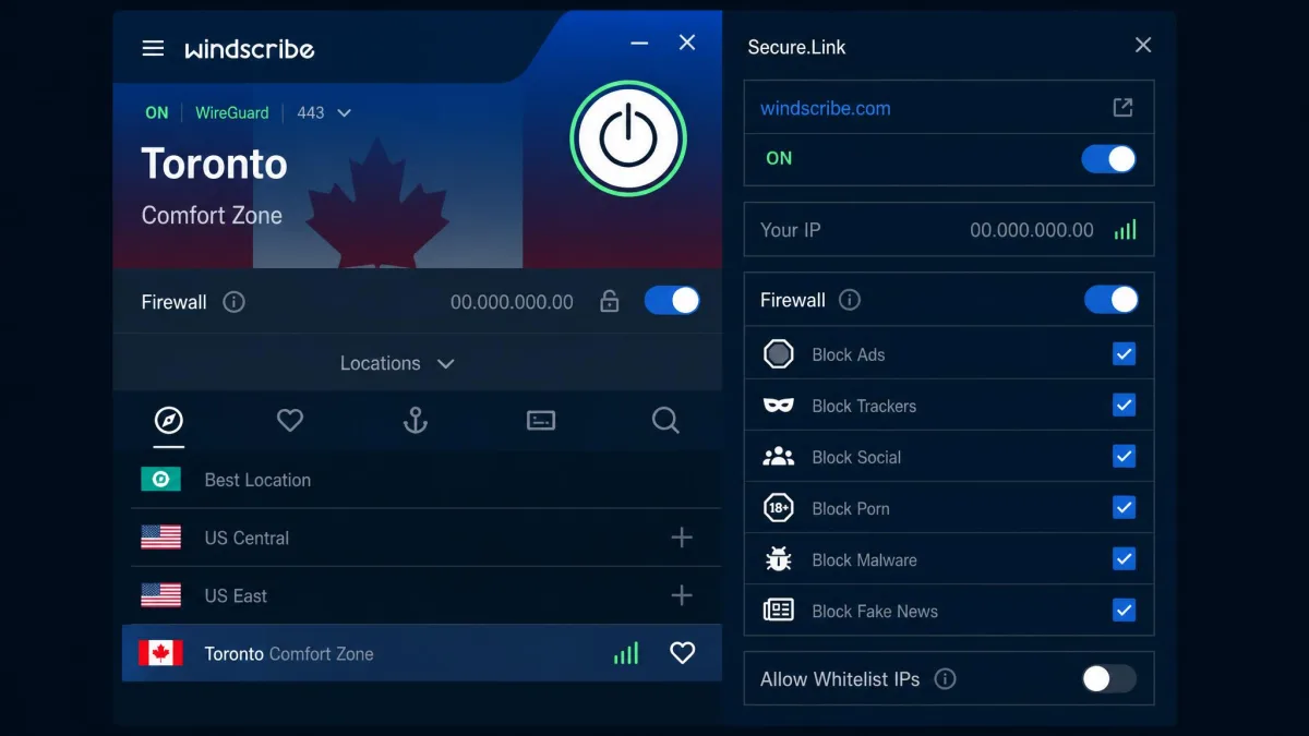 Windscribe screenshot