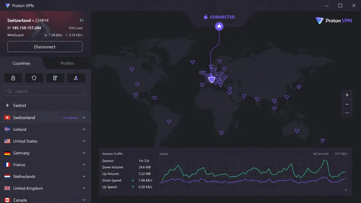 Proton VPN screenshot