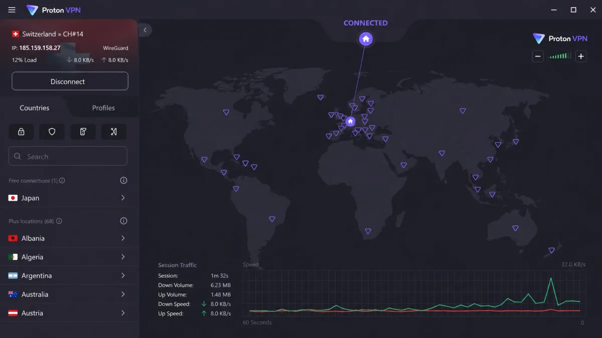 Proton VPN screenshot