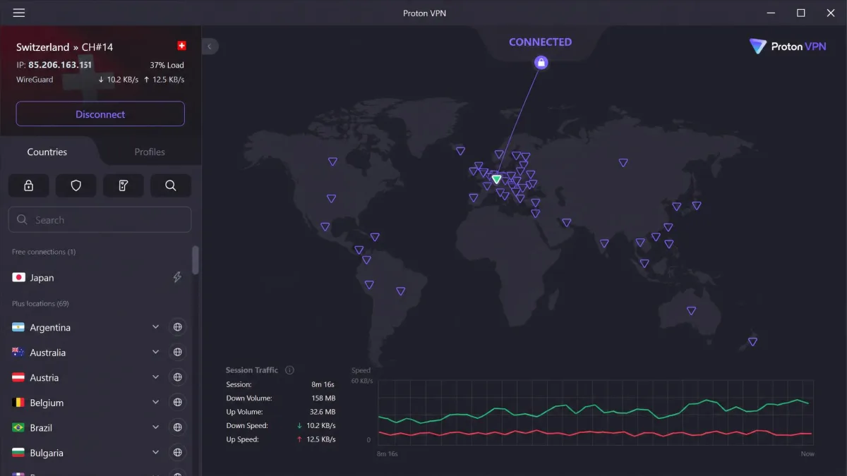 Proton VPN screenshot
