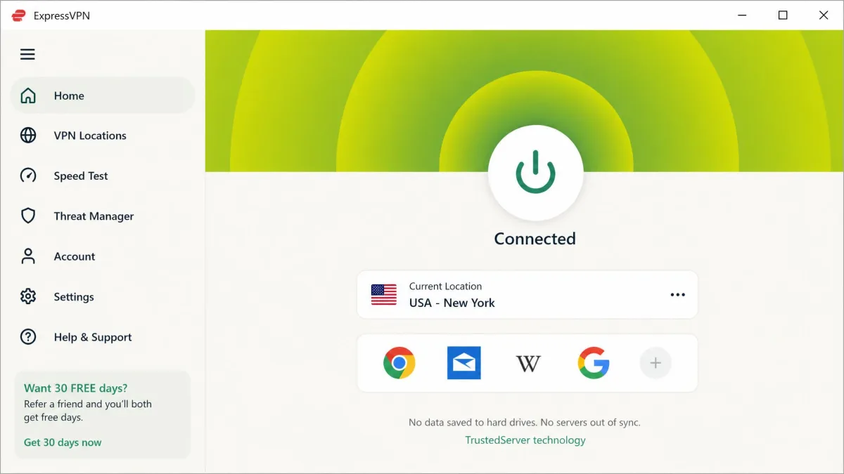 ExpressVPN screenshot