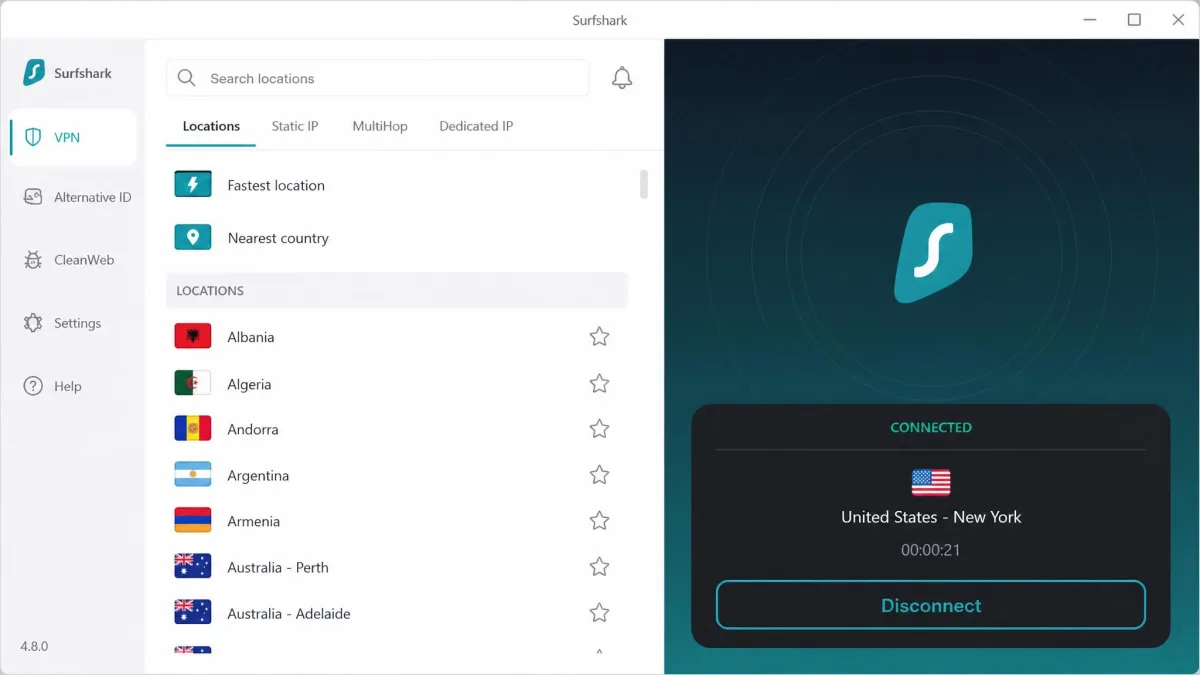 Surfshark screenshot