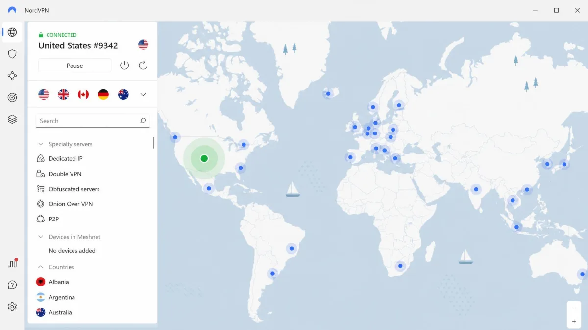 NordVPN screenshot