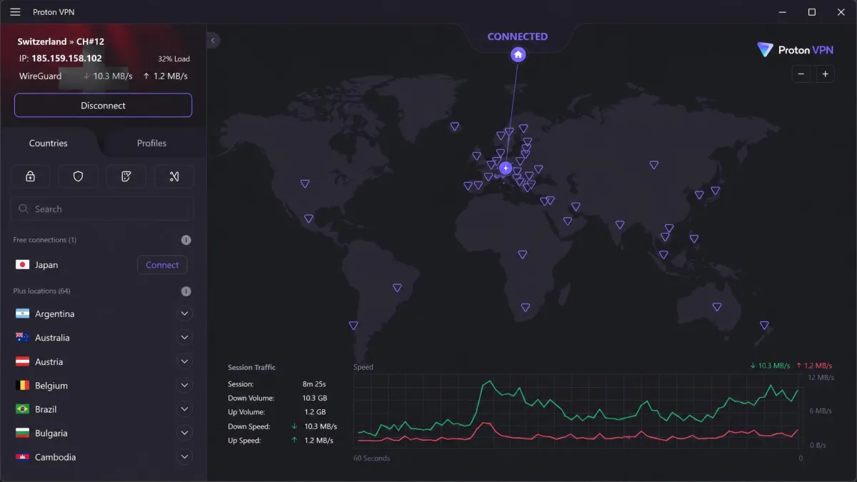 Proton VPN screenshot