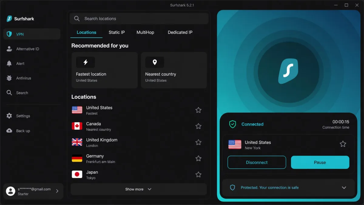 Surfshark screenshot