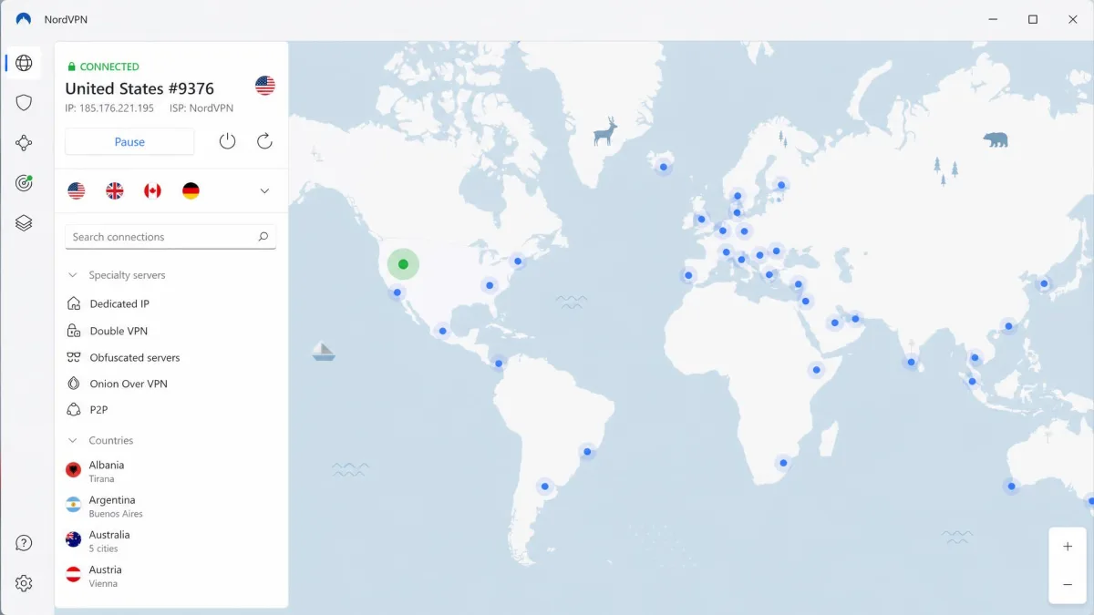 NordVPN screenshot