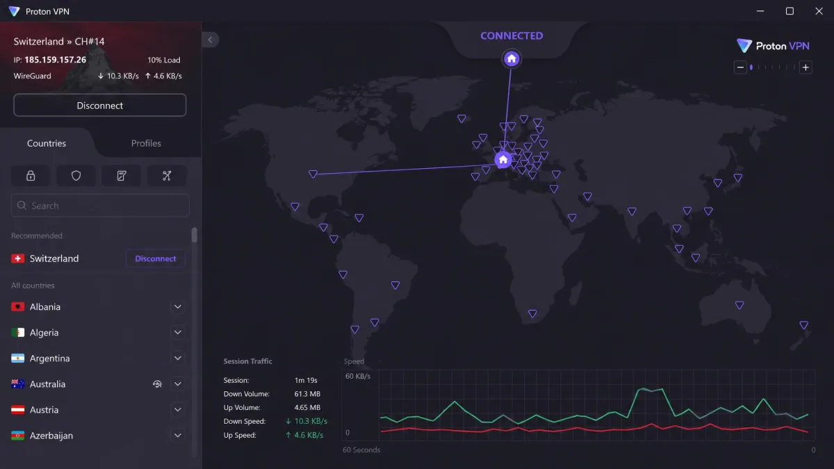 Proton VPN screenshot