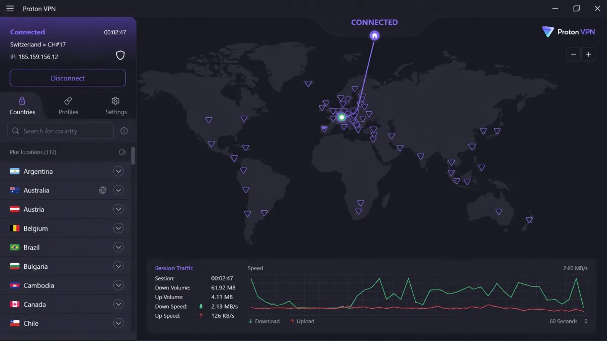 Proton VPN screenshot