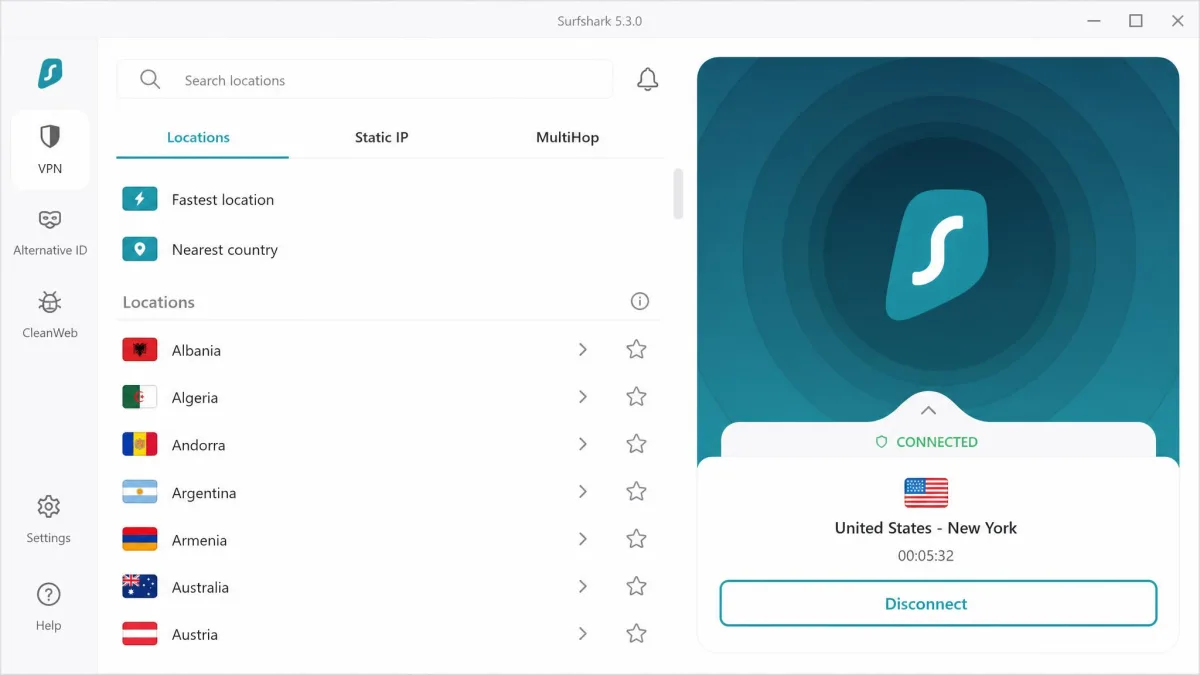 Surfshark screenshot