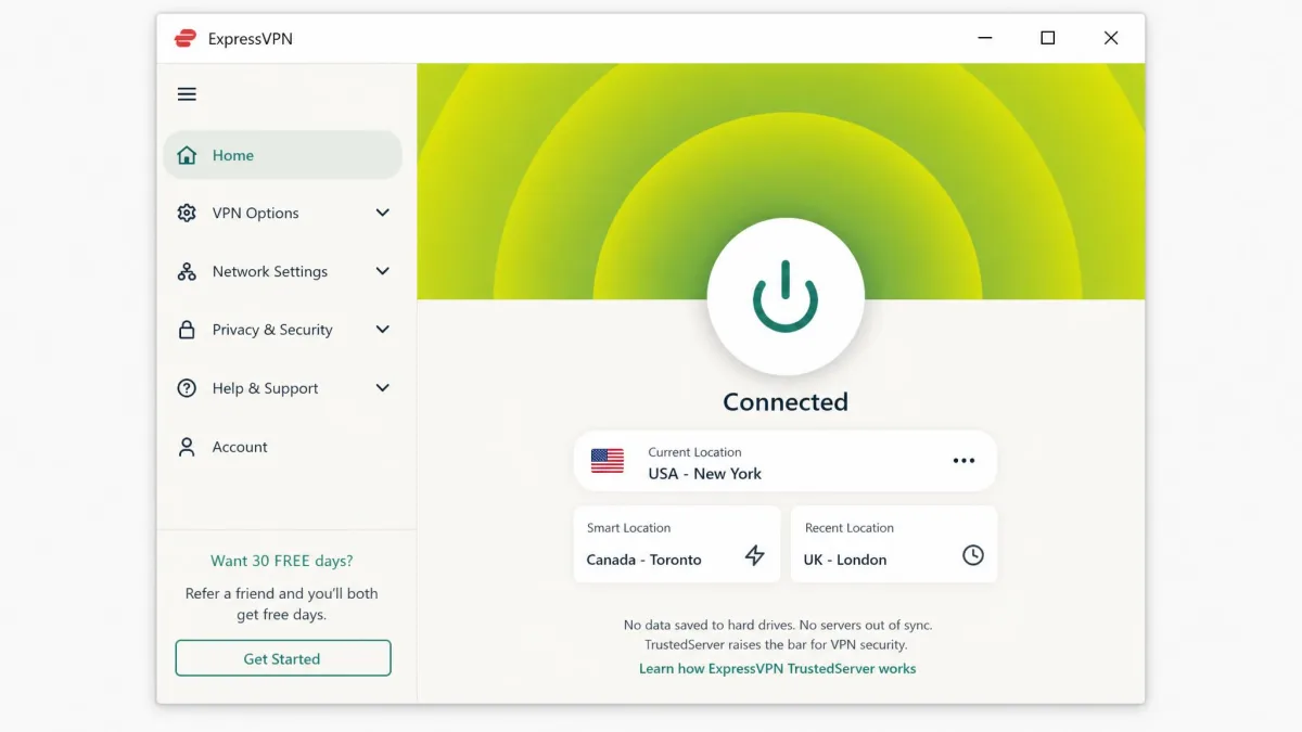 ExpressVPN screenshot