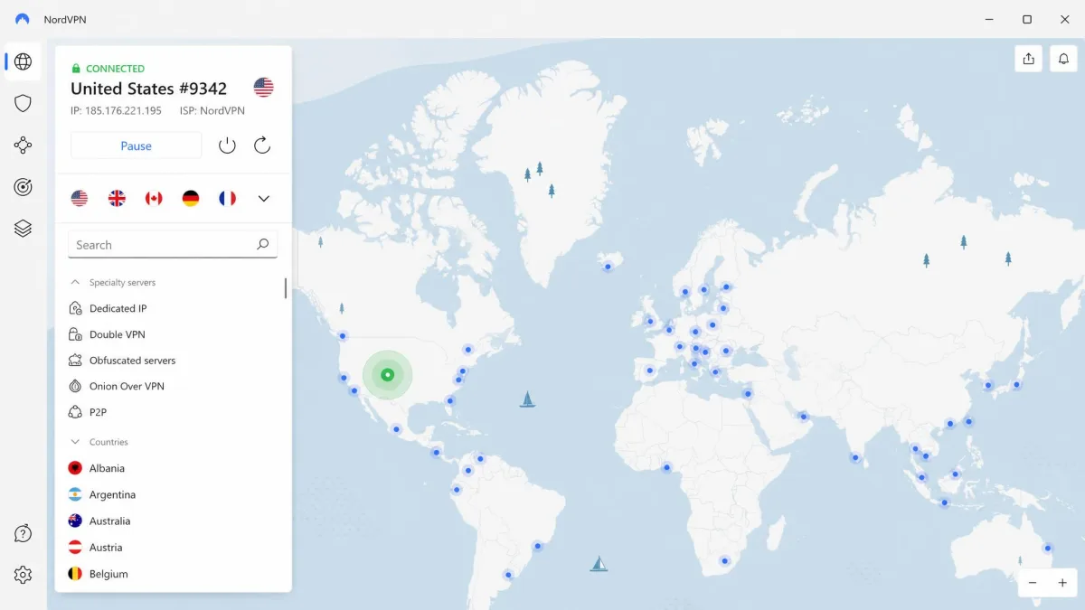 NordVPN screenshot