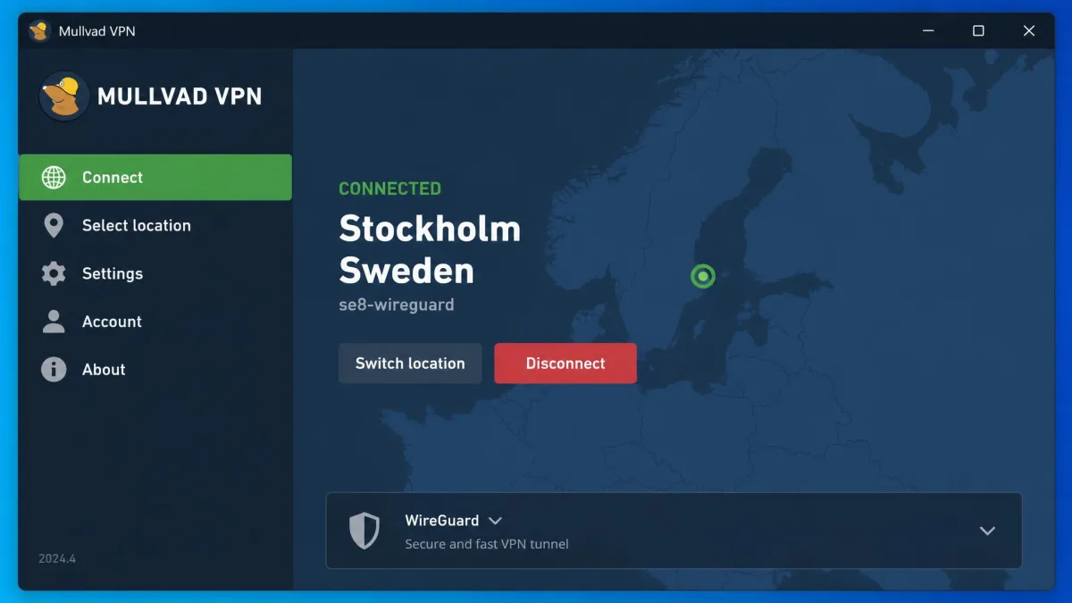 Mullvad screenshot