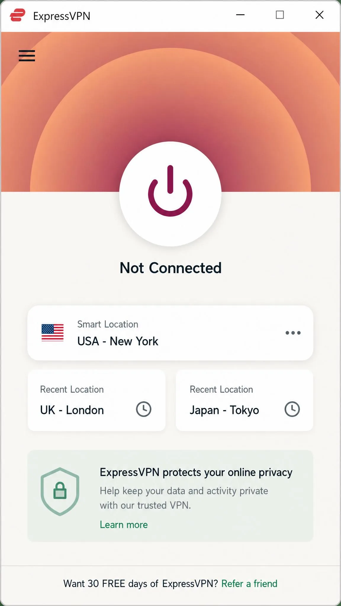 ExpressVPN screenshot