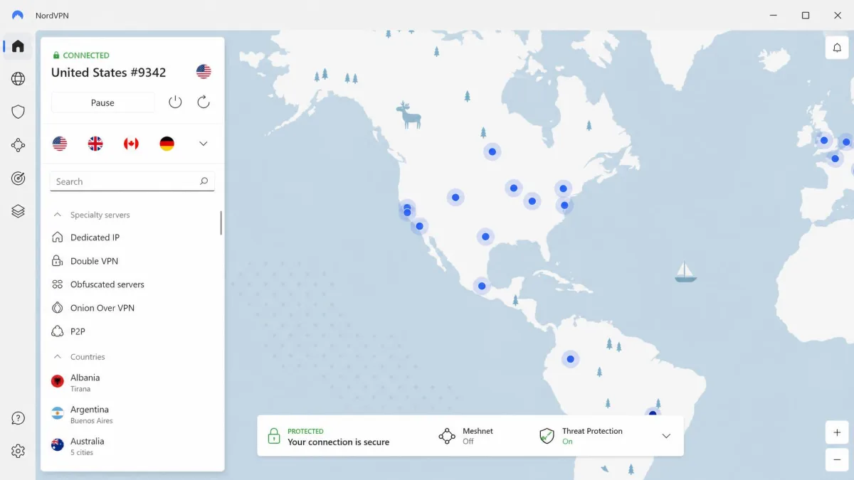NordVPN screenshot