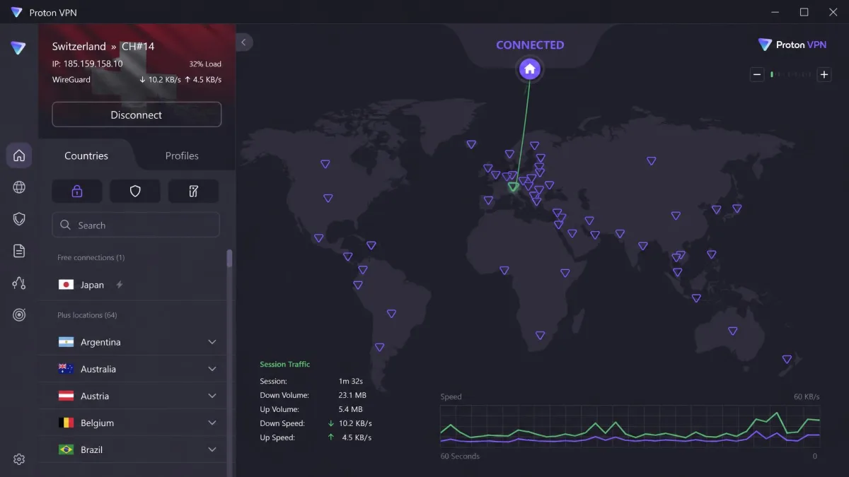 Proton VPN screenshot