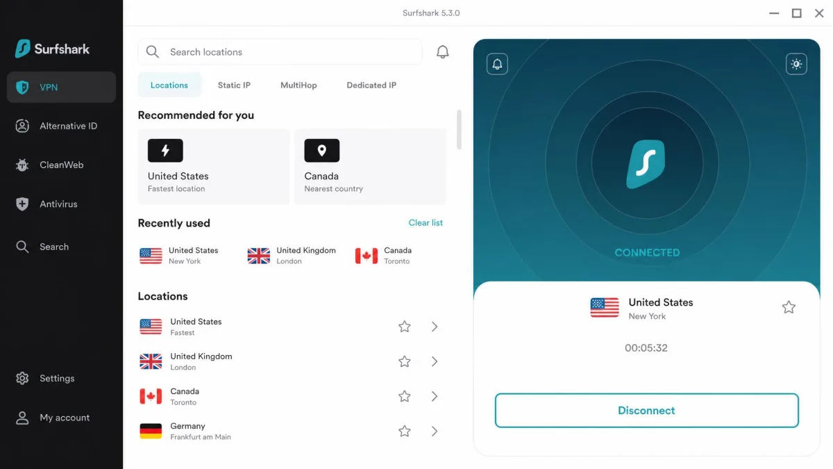 Surfshark screenshot