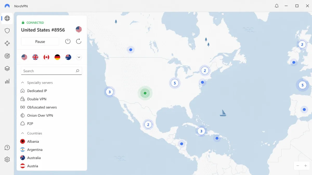 NordVPN screenshot