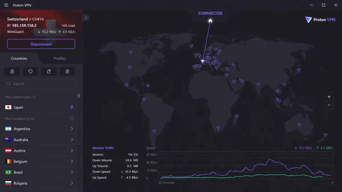 Proton VPN screenshot