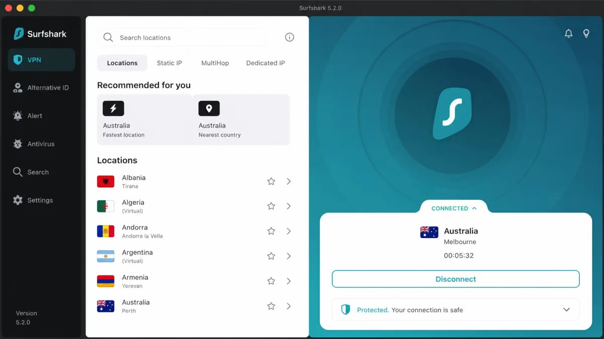 Surfshark screenshot