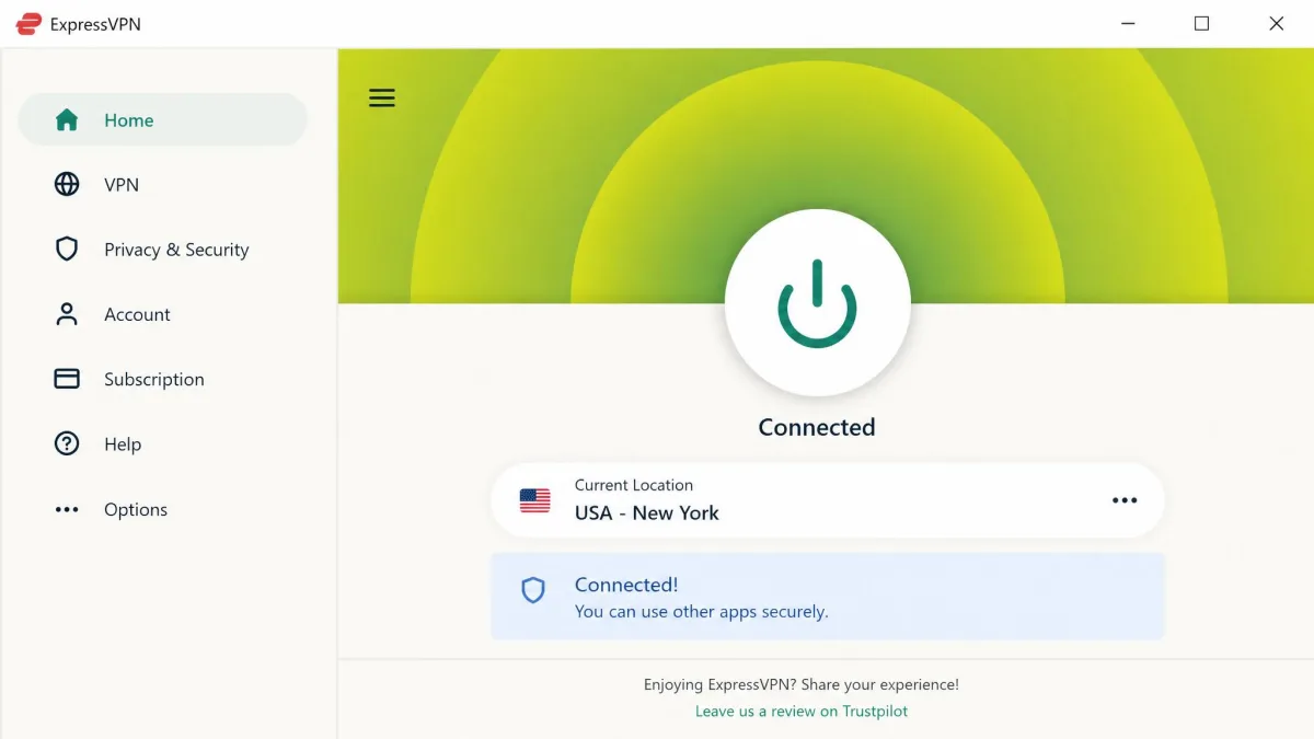 ExpressVPN screenshot