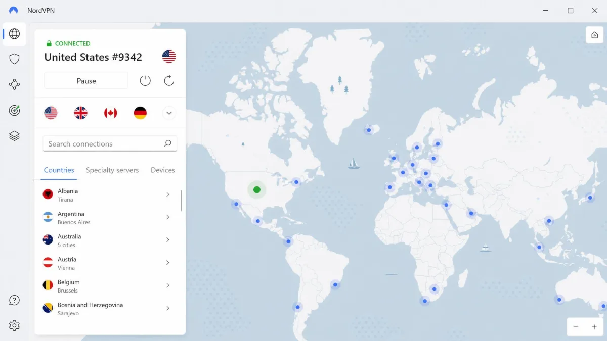 NordVPN screenshot