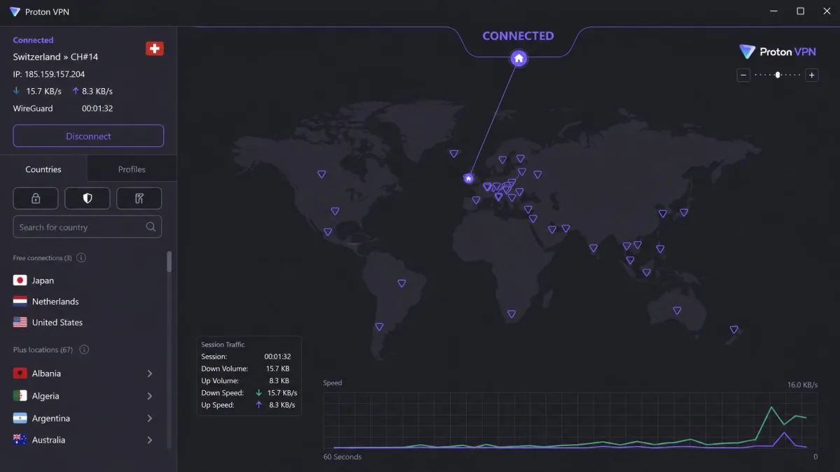 Proton VPN screenshot