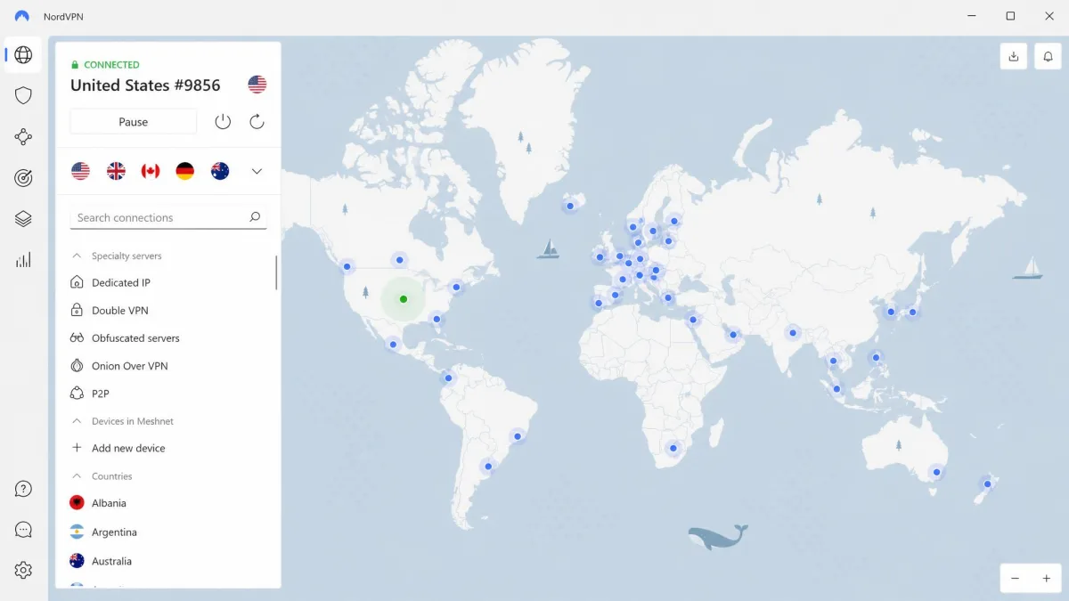 NordVPN screenshot