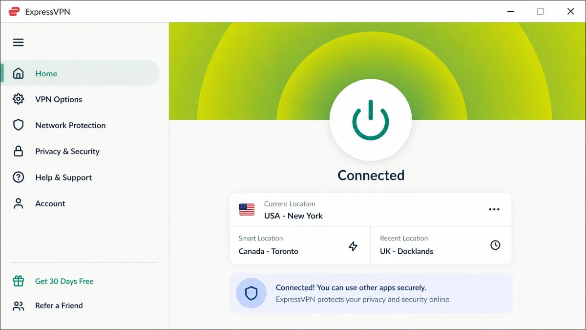 ExpressVPN screenshot