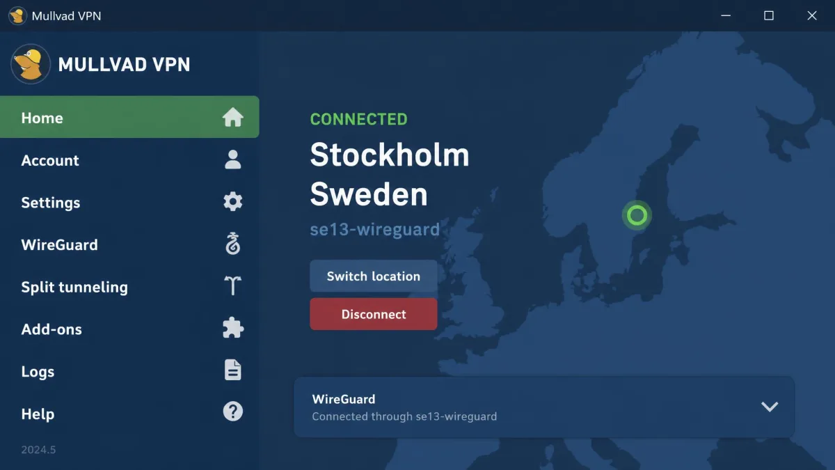 Mullvad screenshot