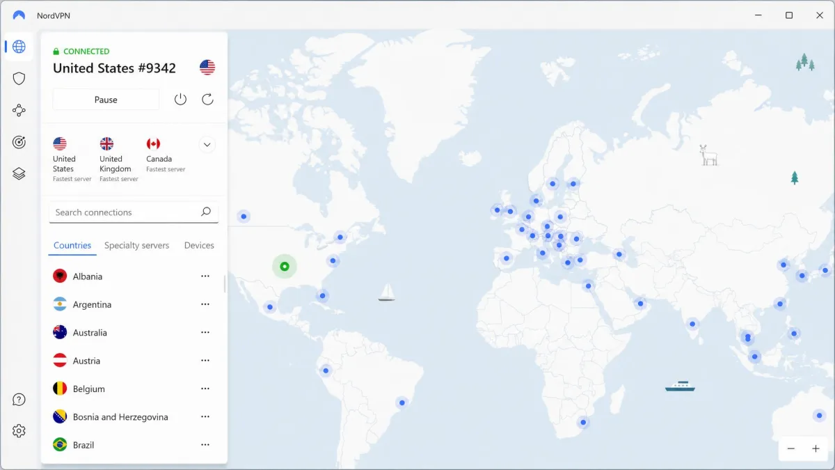 NordVPN screenshot