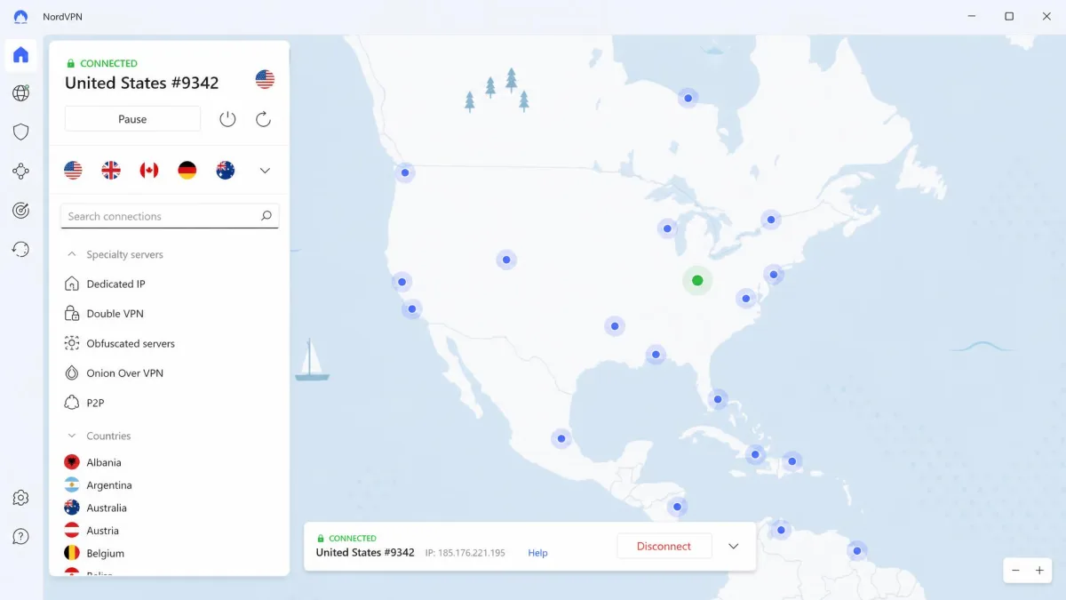 NordVPN screenshot