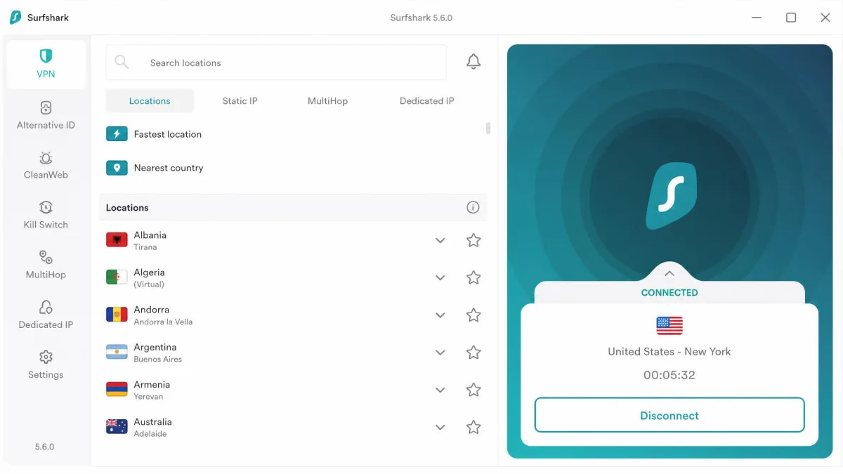 Surfshark screenshot