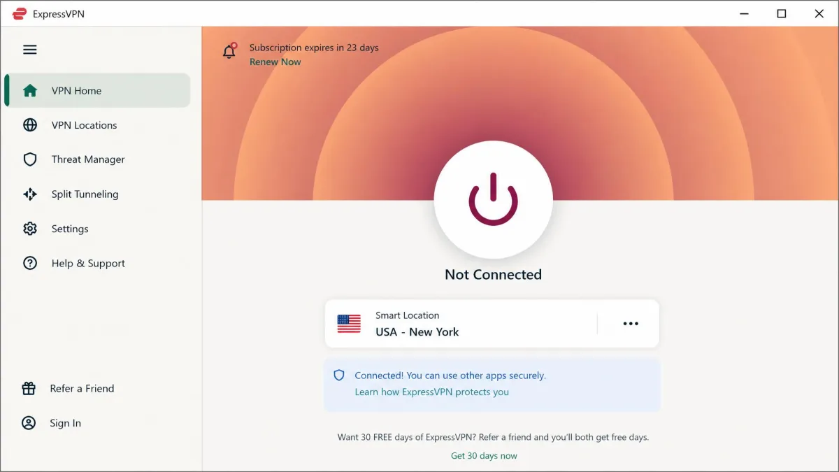 ExpressVPN screenshot