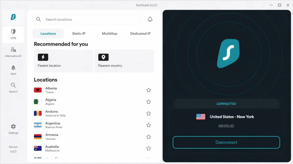 Surfshark screenshot