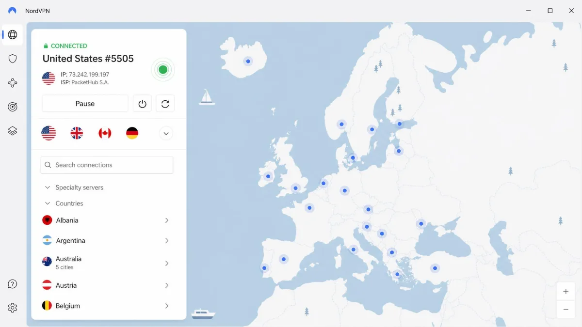 NordVPN screenshot