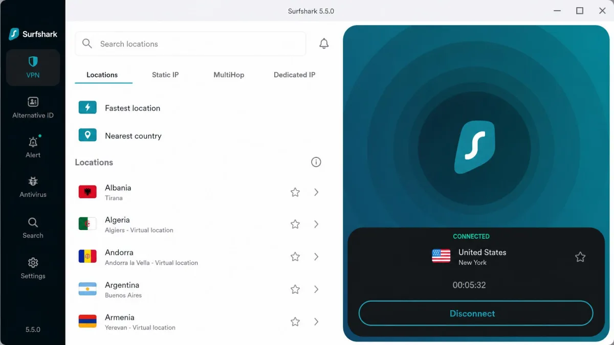 Surfshark screenshot