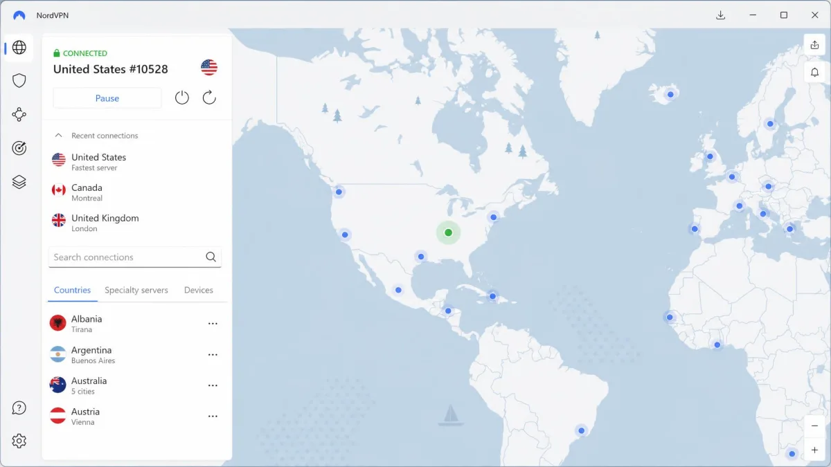 NordVPN screenshot