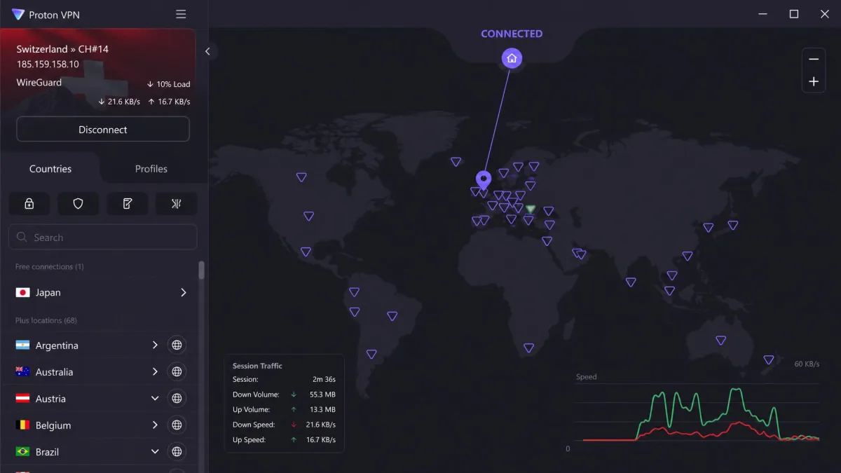 Proton VPN screenshot