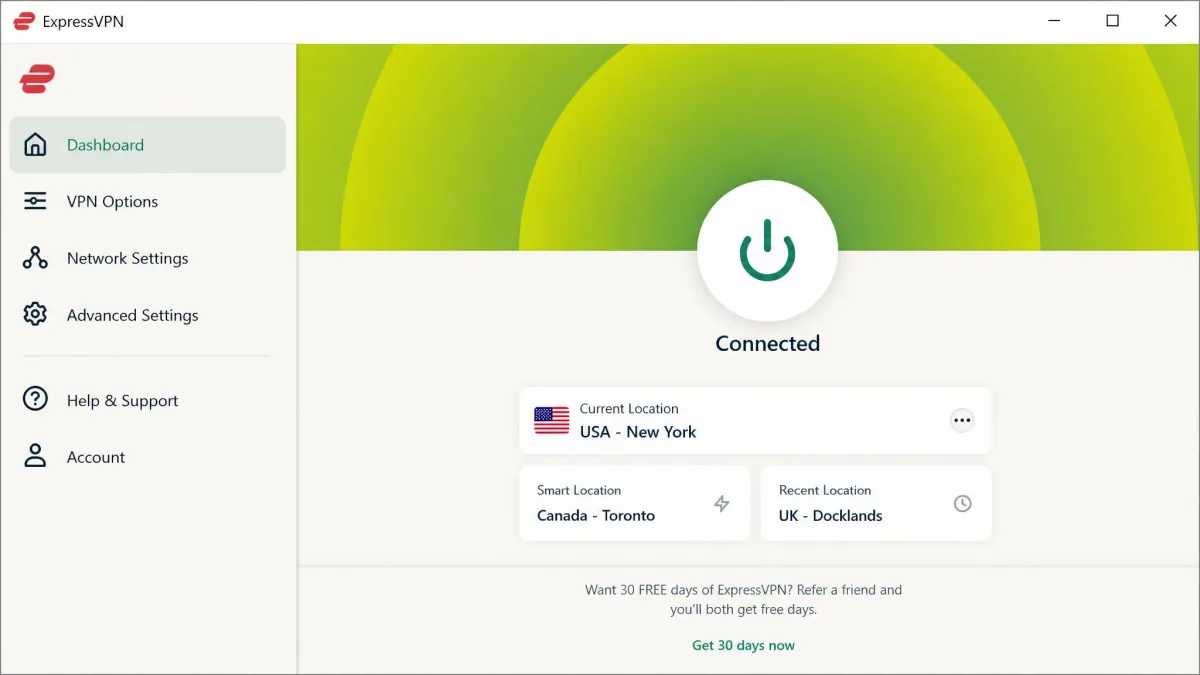 ExpressVPN screenshot