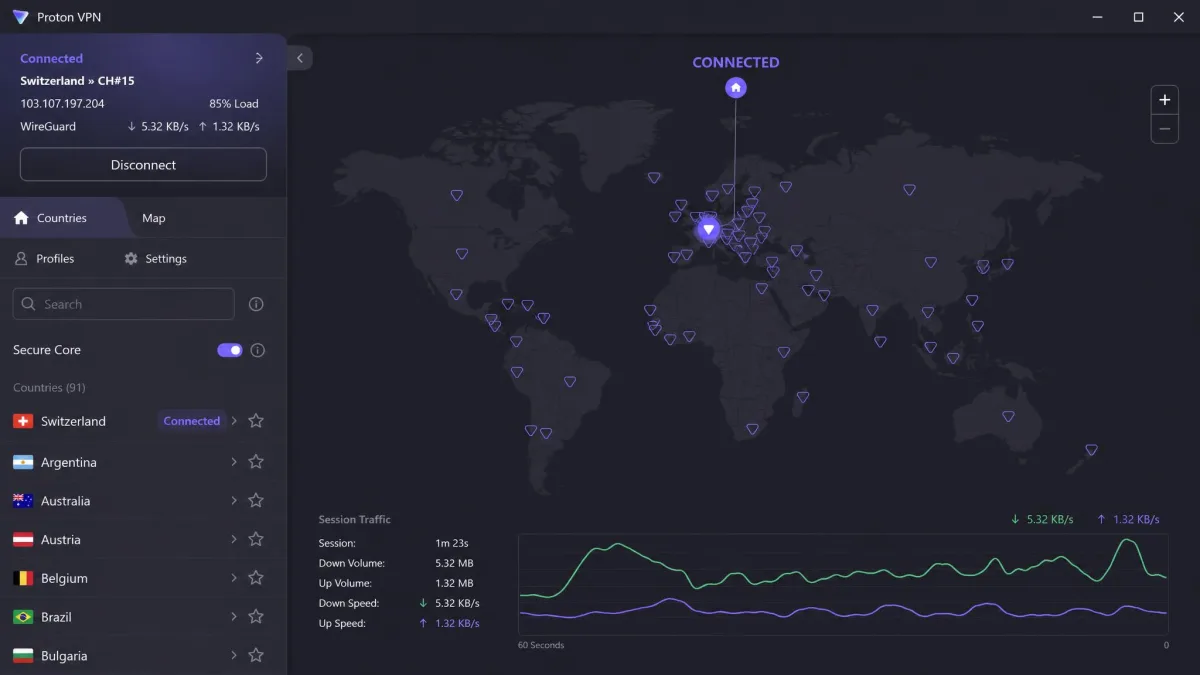 Proton VPN screenshot