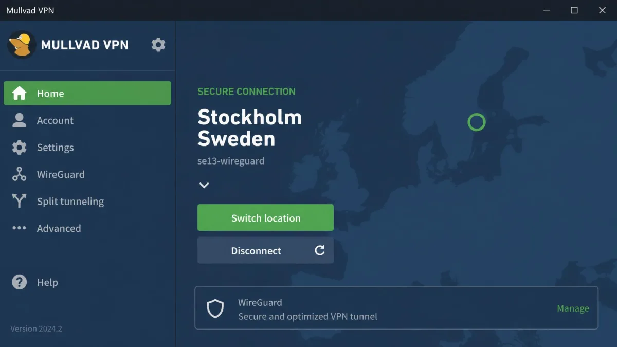Mullvad screenshot