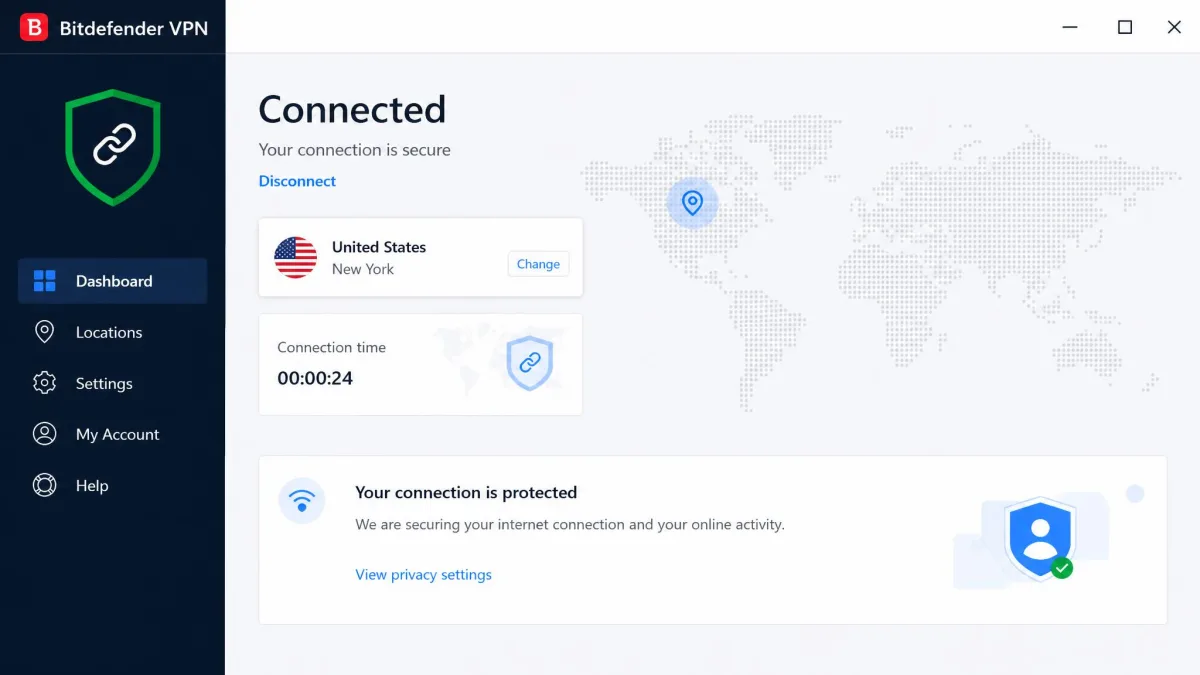 Bitdefender VPN screenshot