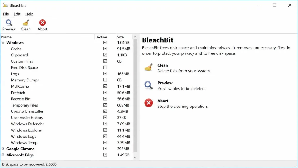 BleachBit screenshot